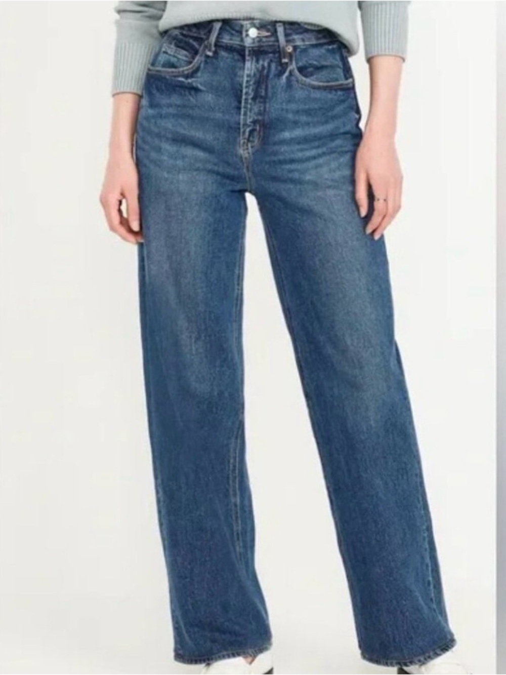 J. Crew Wide-Leg High-Rise Jeans in Blue Denim
